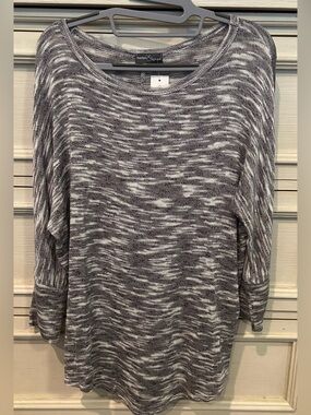 Gray Space-Dye Knit Women's Sweater